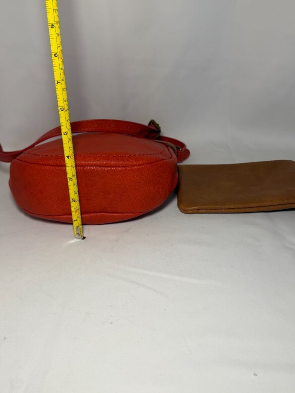 Market & Spruce Theresa Crossbody Bag w/Wristlet Orange-Red Brown Faux Leather - Picture 6 of 13